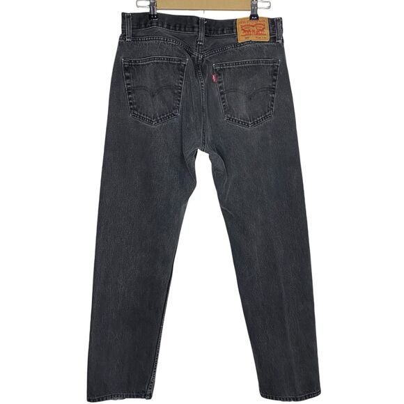 Levis 505 Jeans Mens 34x30 (Tag 34x32) Black Denim Straight Grunge Skater Y2K - Picture 2 of 13